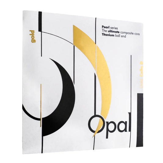 Opal Gold Cello Steel Alloy D String - 14.2kg Tension, Red & Gold Twisted Colour at Tailpiece, Green & White at Peg