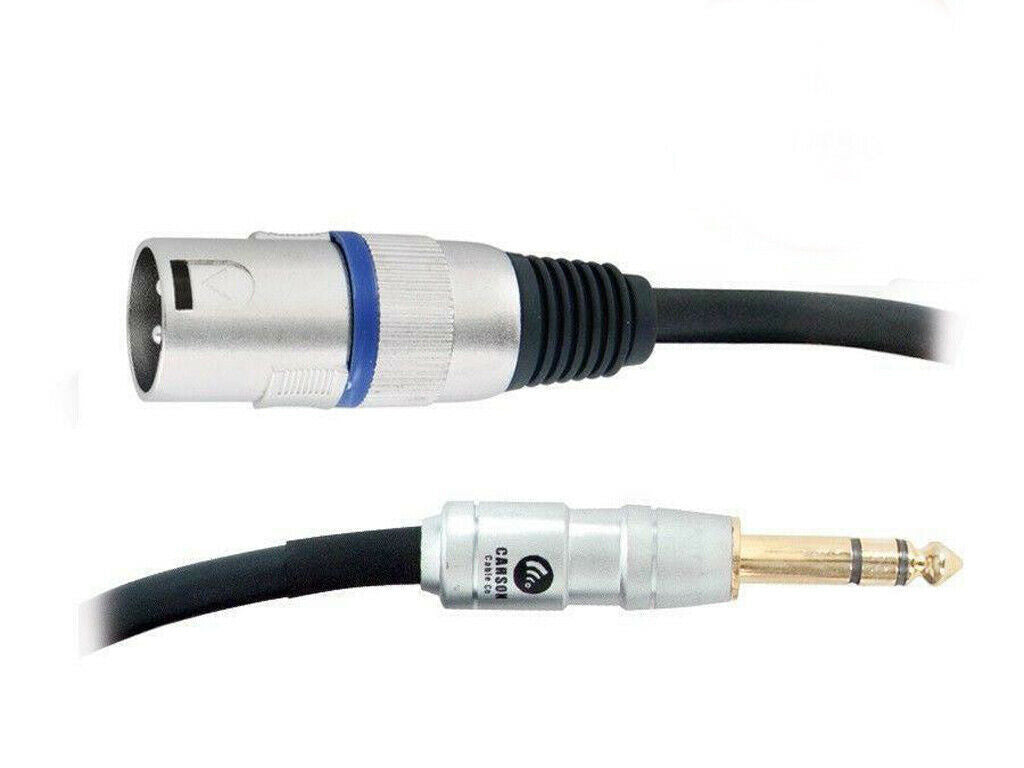 Carson Rocklines 6 Foot Balanced TRS/(M) XLR Cable TRS Jack To XLR