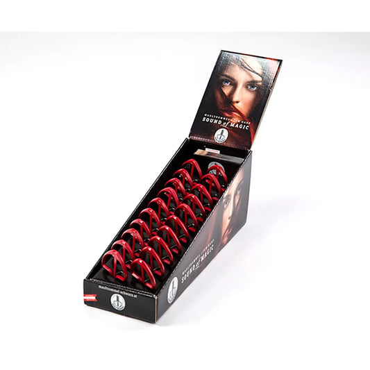 Schwarz Size 8 Red Jaw Harps Display Box of 20 with Instructions - Sound of Magic Series, 65mm, Made in Austria