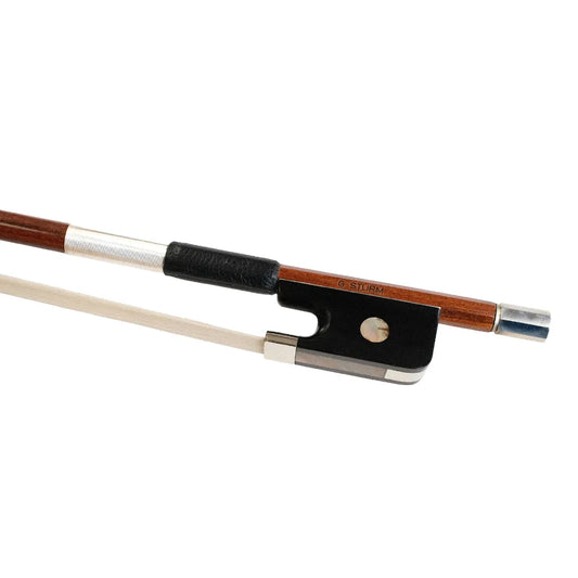 Gottfried Sturm Pernambuco Round Cello Bow with Ebony Frog and Silver Wire Grip