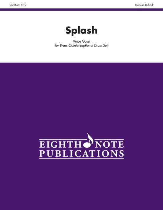 Splash Brass Quintet Sheet Music with Optional Drum Set