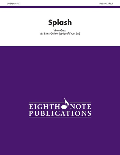 Splash Brass Quintet Sheet Music with Optional Drum Set