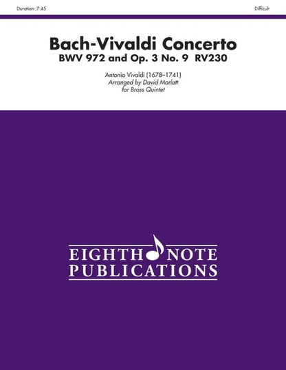 Bach-Vivaldi Concerto BWV 972 RV230 for Brass Quintet Sheet Music
