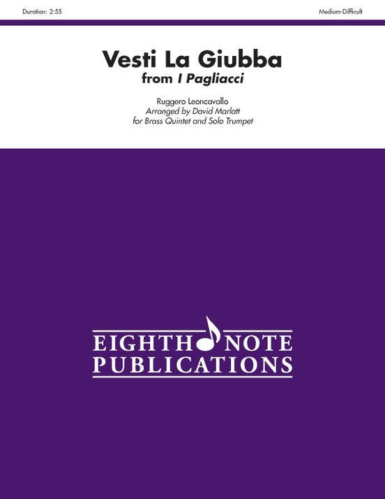 Vesti La Giubba Brass Quintet Sheet Music