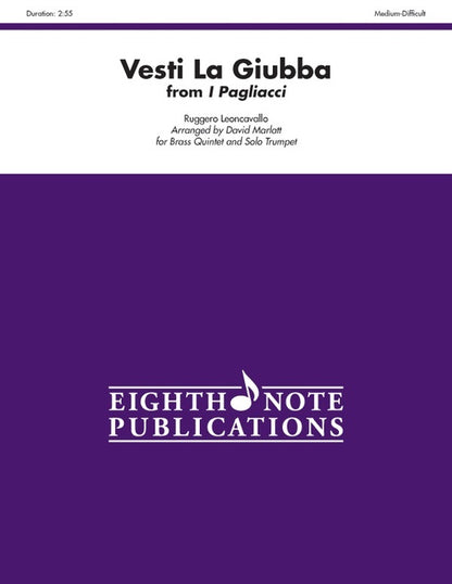 Vesti La Giubba Brass Quintet Sheet Music