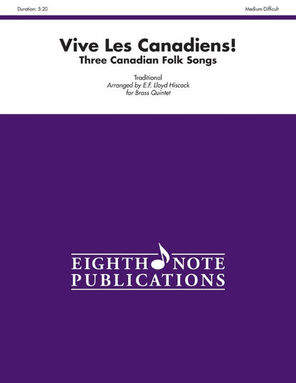 Vive Les Canadiens 3 Canadian Folk Songs Brass Quartet Sheet Music