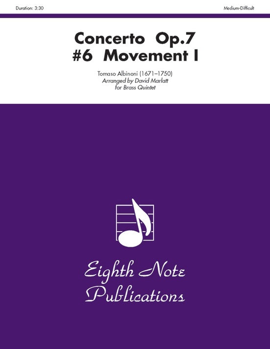 Concerto Op. 7 #6 Movement I for Brass Quintet Sheet Music