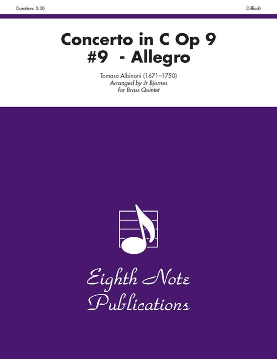 Concerto in C Op. 9 #9 - Allegro for Brass Quintet Sheet Music