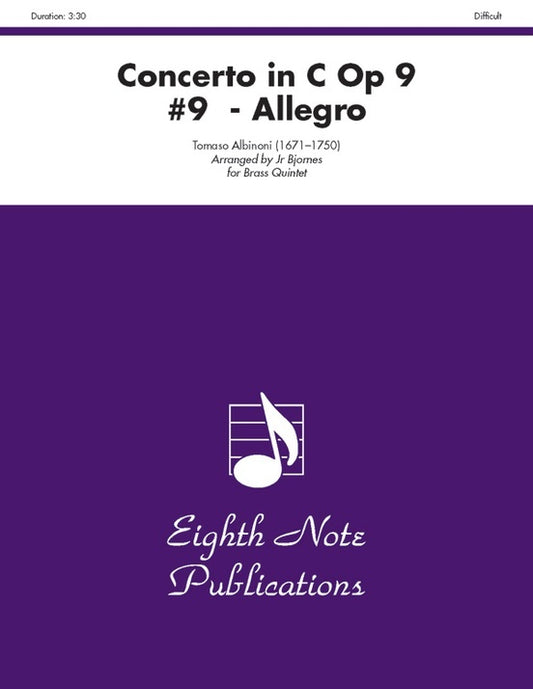 Concerto in C Op. 9 #9 - Allegro for Brass Quintet Sheet Music