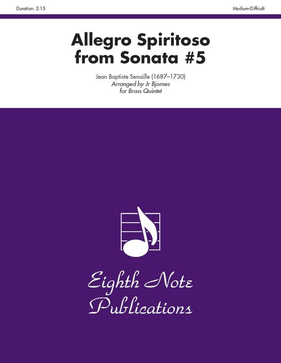 Allegro Spiritoso from Sonata #5 for Brass Quintet Sheet Music