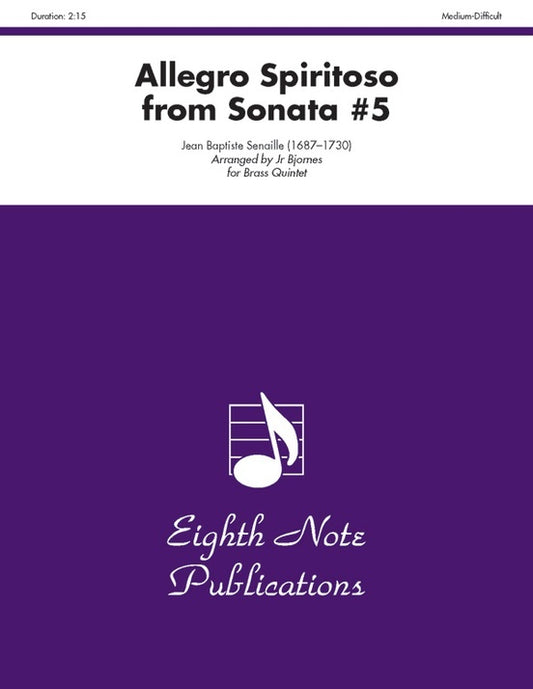 Allegro Spiritoso from Sonata #5 for Brass Quintet Sheet Music