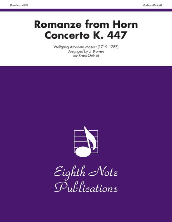 Romanze From Horn Concerto K. 447 Brass Quintet