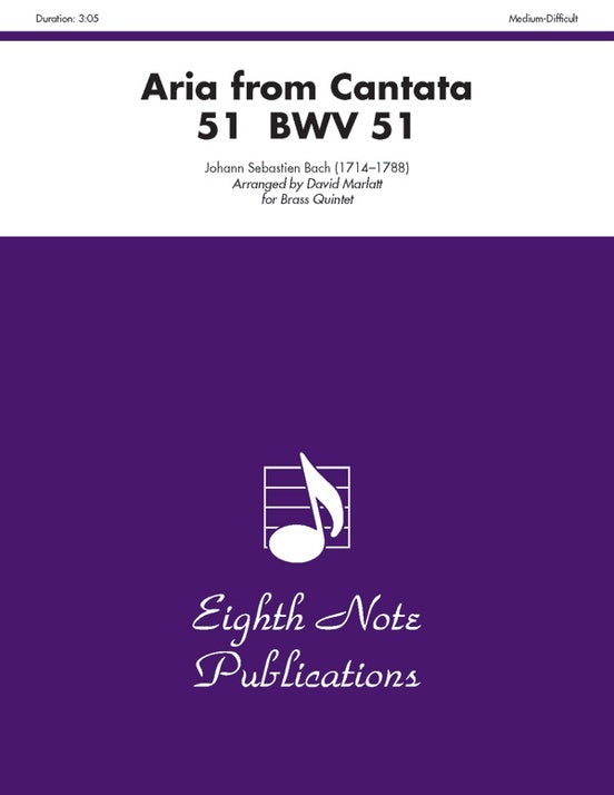 Aria from Cantata 51 BWV 51 for Brass Quintet