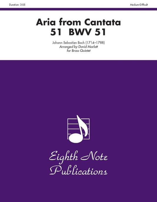 Aria from Cantata 51 BWV 51 for Brass Quintet
