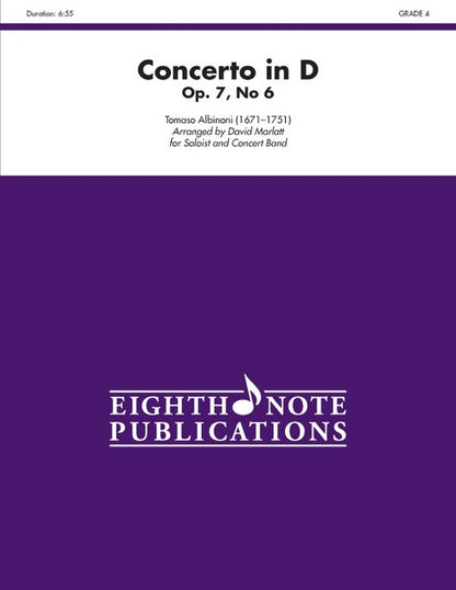 Concerto in D - Op. 7 No. 6 for Soloist and Concert Band Grade 4 Sheet Music