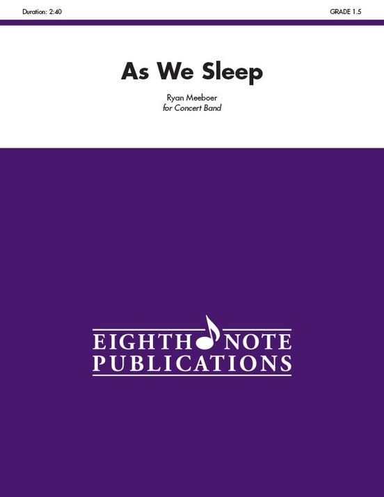 As We Sleep Concert Band Sheet Music Grade 1.5