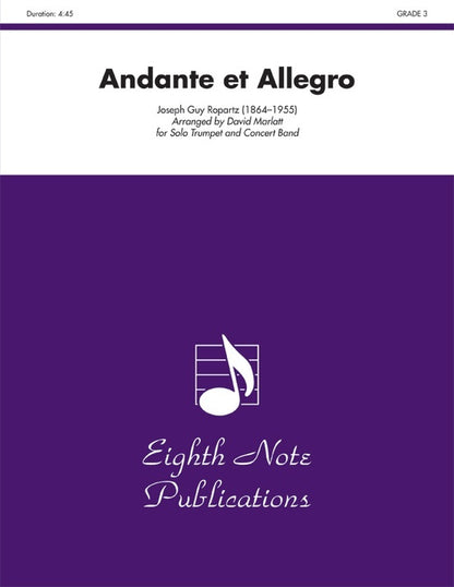 Andante et Allegro Solo Trumpet Concert Band Sheet Music Grade 3