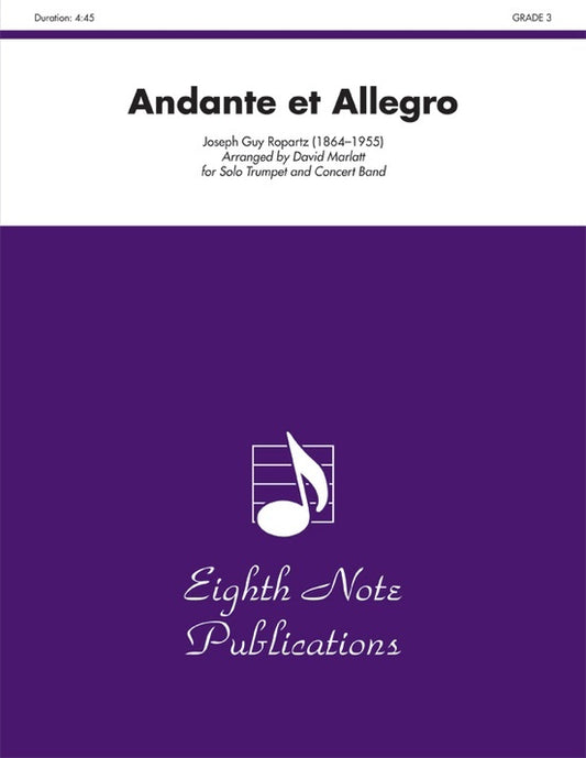 Andante et Allegro Solo Trumpet Concert Band Sheet Music Grade 3