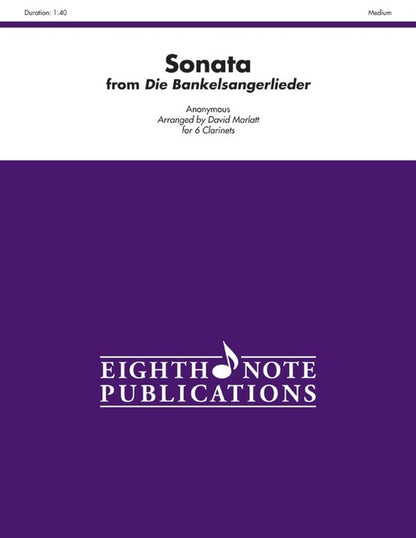 Sonata from Die Bankelsangerlieder for 6 Clarinets Sheet Music