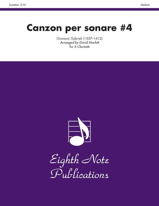 Canzon Per Sonare #4 6 Clarinets