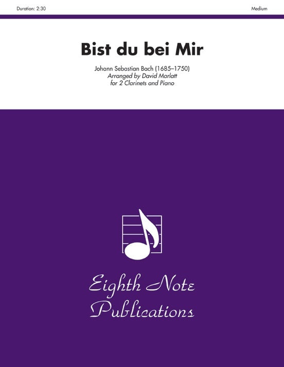 Bist du bei Mir for 2 Clarinets and Piano Sheet Music