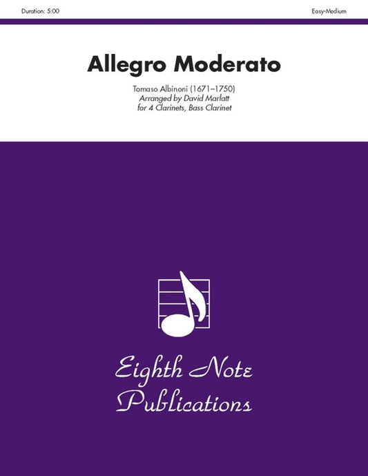 Allegro Moderato for 4 Clarinets and Bass Clarinet Sheet Music
