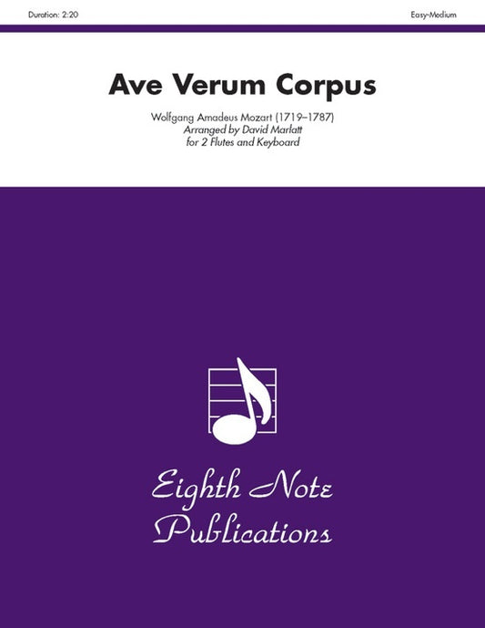 Ave Verum Corpus for 2 Flutes and Piano - Sheet Music