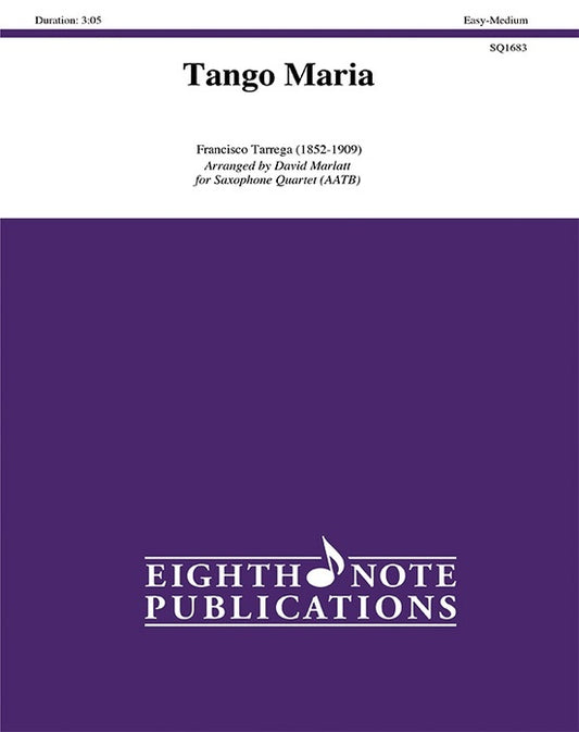 Tango Maria Saxophone Quartet Sheet Music