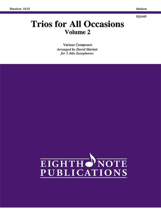 Trios For All Occasions Vol 2 3 Alto Sax Score/Pt
