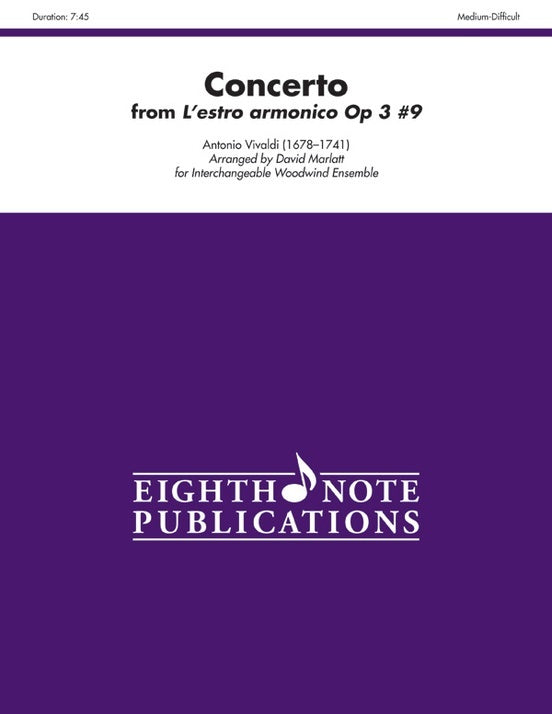 Concerto from Lestro Armonico Op. 3 No. 9 for Flexi and Small Ensemble Sheet Music