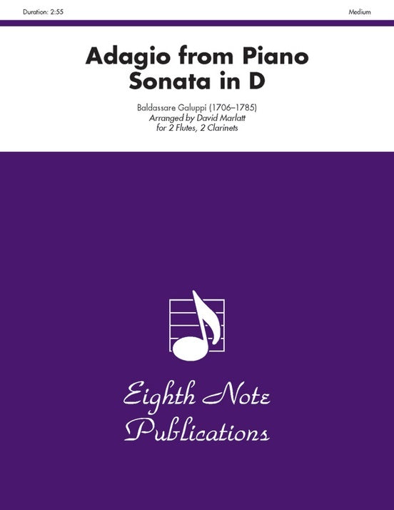 Adagio from Piano Sonata in D for 2 Flutes and 2 Clarinets