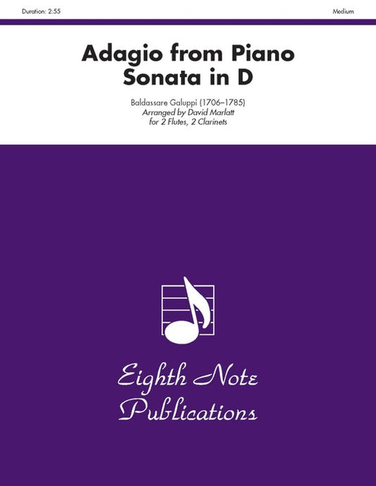 Adagio from Piano Sonata in D for 2 Flutes and 2 Clarinets