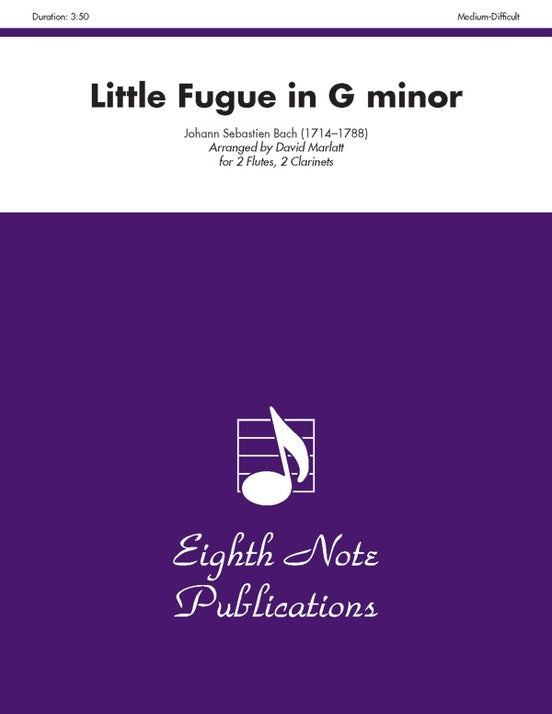 Little Fugue In G Minor 2 Flutes 2 Clarinets