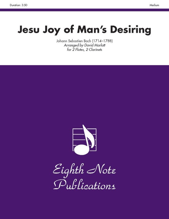 Jesu Joy Of Mans Desiring 2 Flutes 2 Clarinets