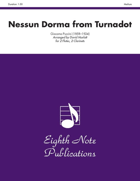 Nessun Dorma From Turandot 2 Flutes 2 Clarinets