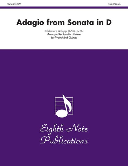 Adagio from Sonata in D for Woodwind Quintet Sheet Music