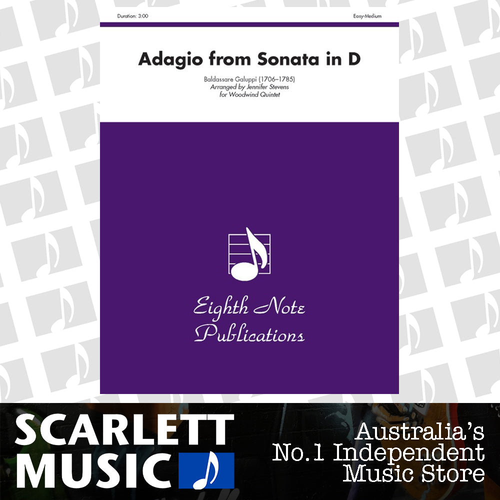 Adagio from Sonata in D for Woodwind Quintet Sheet Music — view 2