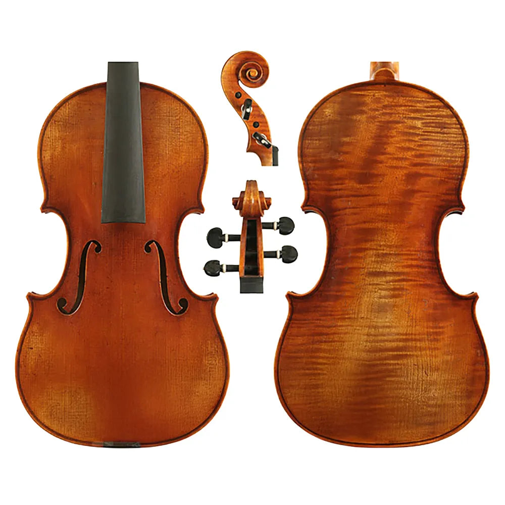 Peter Guan Violin No. 7.0-1703 Emiliani Strad, Crafted by Award-Winning Luthiers, Includes Pegs and Chinrest