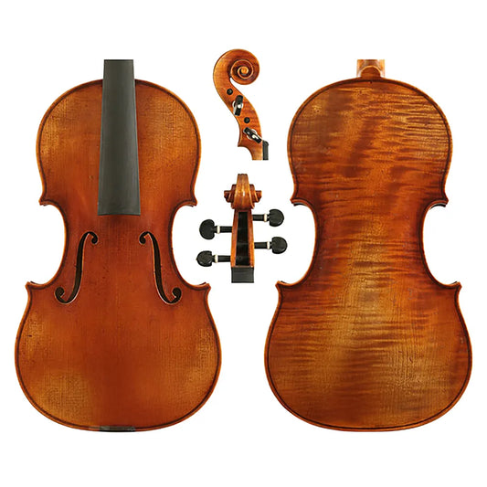 Peter Guan Violin No. 7.0-1703 Emiliani Strad, Crafted by Award-Winning Luthiers, Includes Pegs and Chinrest