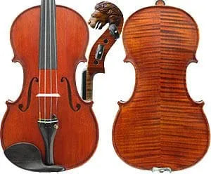 Gliga Vasile Violin with Lion Head Scroll - Professional Instrument, Carpathian Spruce Top, Solid Maple, Antique Oil Varnish, Stradivari Pattern