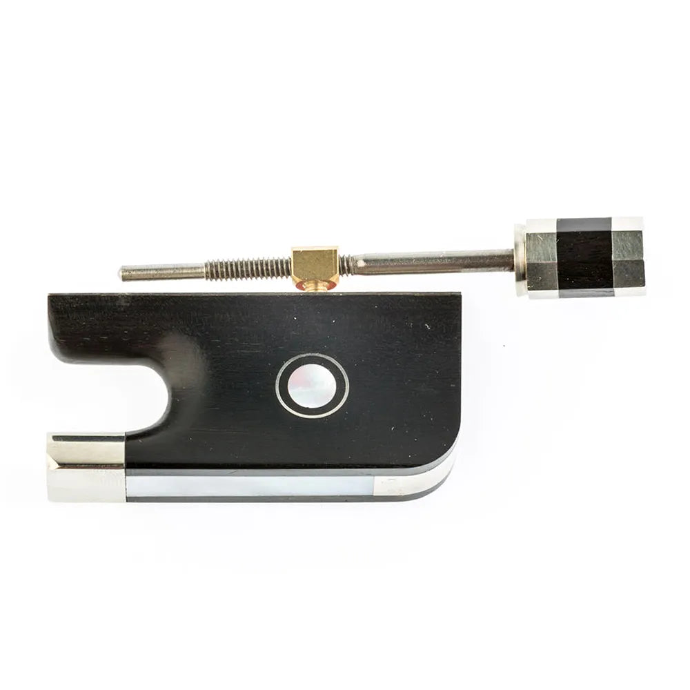 Parisian Eye Viola Bow Frog - Ebony with Nickel Silver, 3-Part Button, Made in Germany