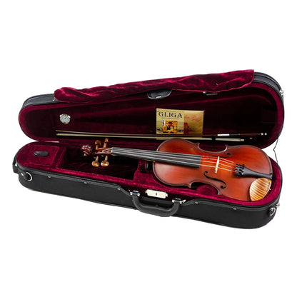 St Romani II by Gliga 3/4 Violin Outfit with Clarendon, Flamed Maple Chinrest, Ebony Fingerboard, and FPS Dart Case
