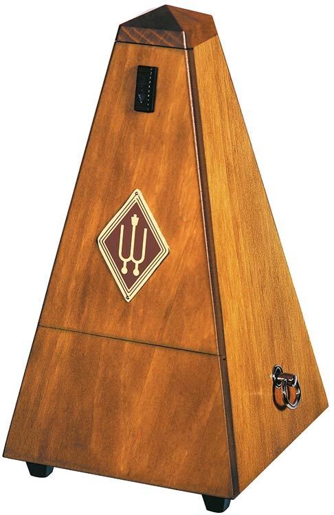 Wittner 810 Series Solid Wood Metronome with Bell, Mat Silk Walnut Finish