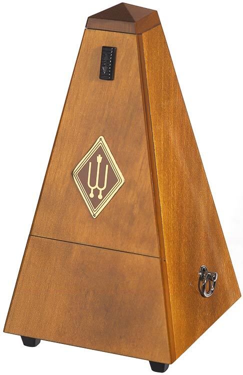 Wittner 810 Series Solid Wood Metronome with Bell High Gloss Walnut Finish