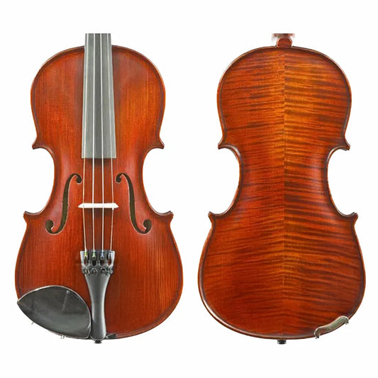 Gliga Vasile Professional Antique Violin 1/2 - Solid Spruce Top, Maple Back, Ebony Components, Pirastro Strings, Made in Romania