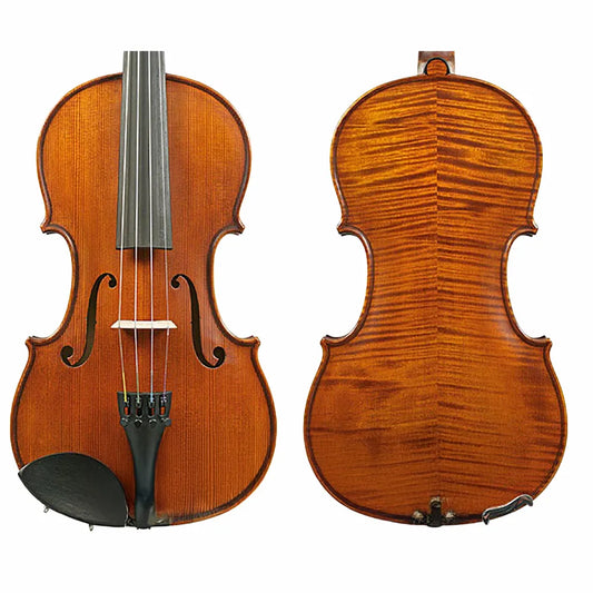 Gliga Vasile Superior 7/8 Violin - Professional, Solid Spruce Top, Maple Back, Ebony Components, Stradivari Pattern, Made in Romania