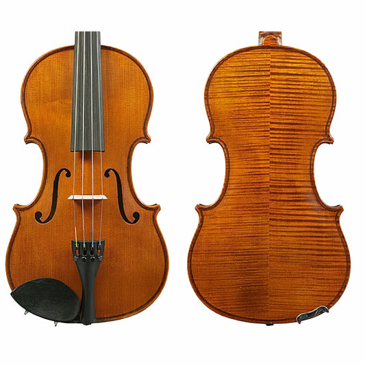Gliga Vasile Superior Italian 4/4 Violin - Solid Spruce Top, Maple Back, Ebony Fingerboard, Opal Gold Strings, Hand Applied Varnish
