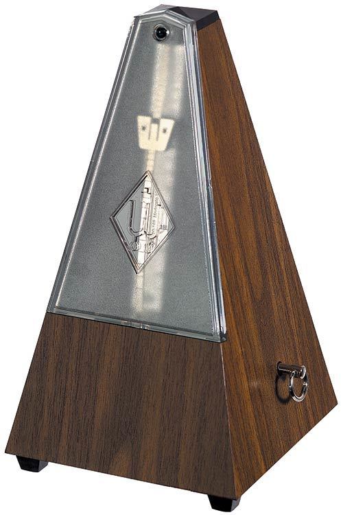 Wittner 810 Series Mechanical Metronome with Bell, Walnut Grain Finish, Made in Germany