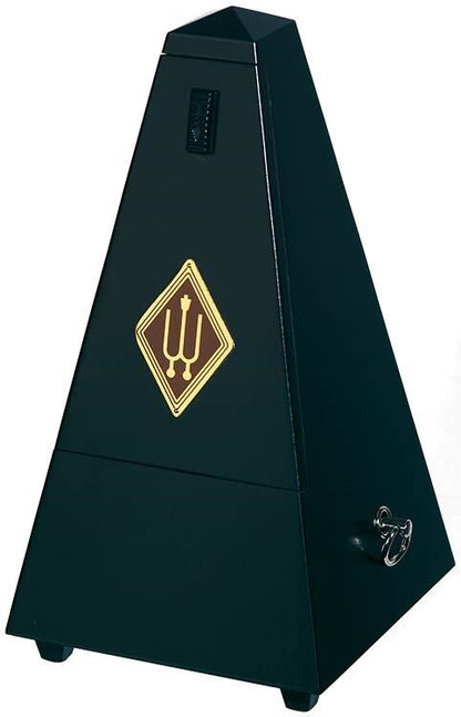 Wittner 810 Series Solid Wood Metronome with Bell, Mat Silk Black Finish, Mechanical Clockwork, Made in Germany