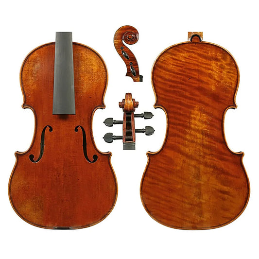 Raggetti Master Violin Strad 3/4 No. 6.2 - Solid Spruce Top, Solid Maple Back, Ebony Components, Highly Flamed, Oil Varnish, Instrument Only